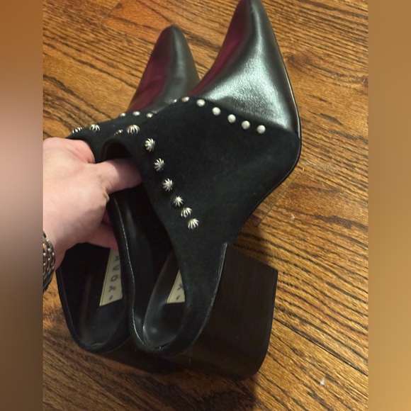 NWOT Black Studded Mules - Picture 5 of 8